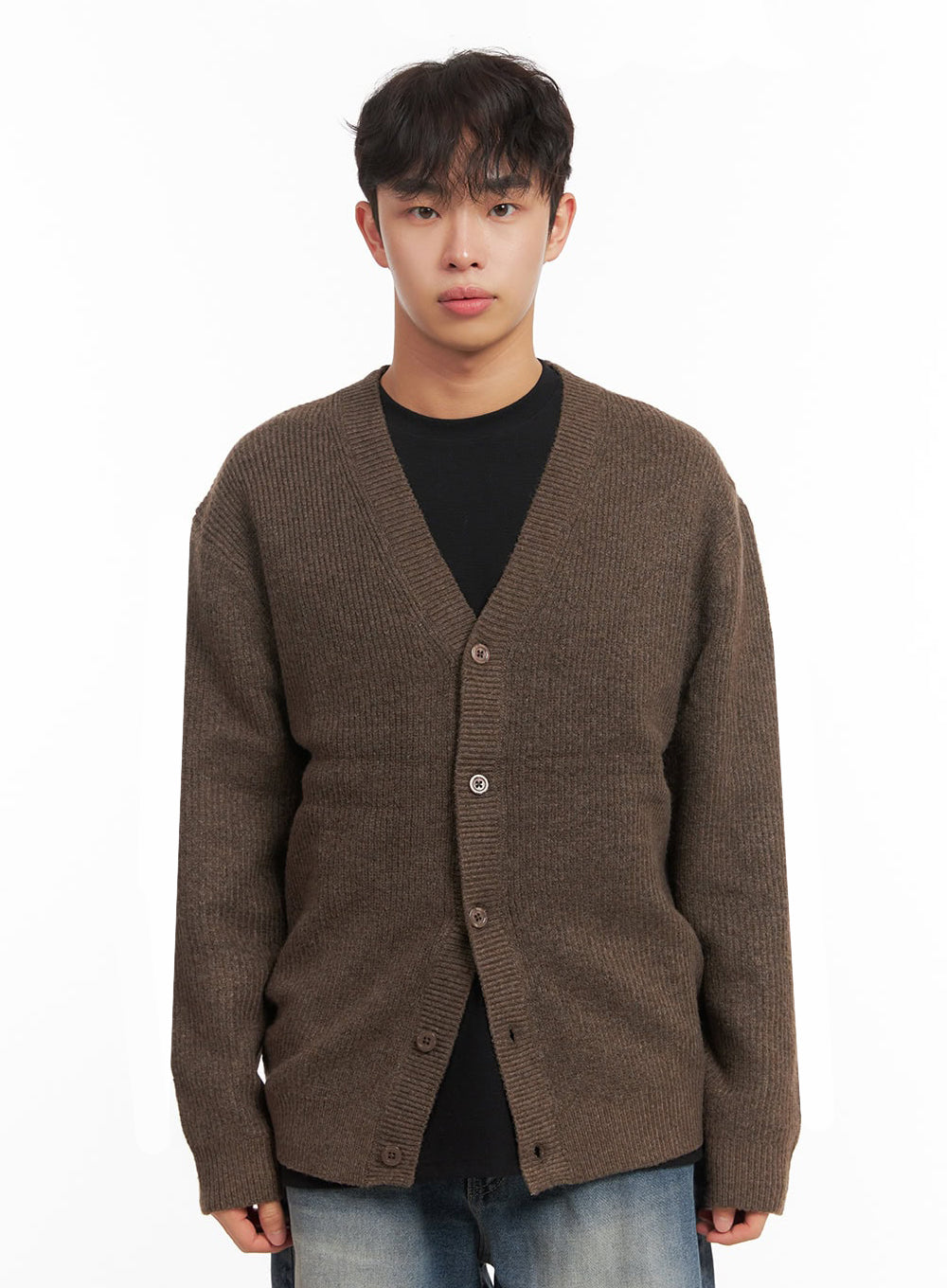 Men's V-Neck Buttoned Knit Cardigan ID431