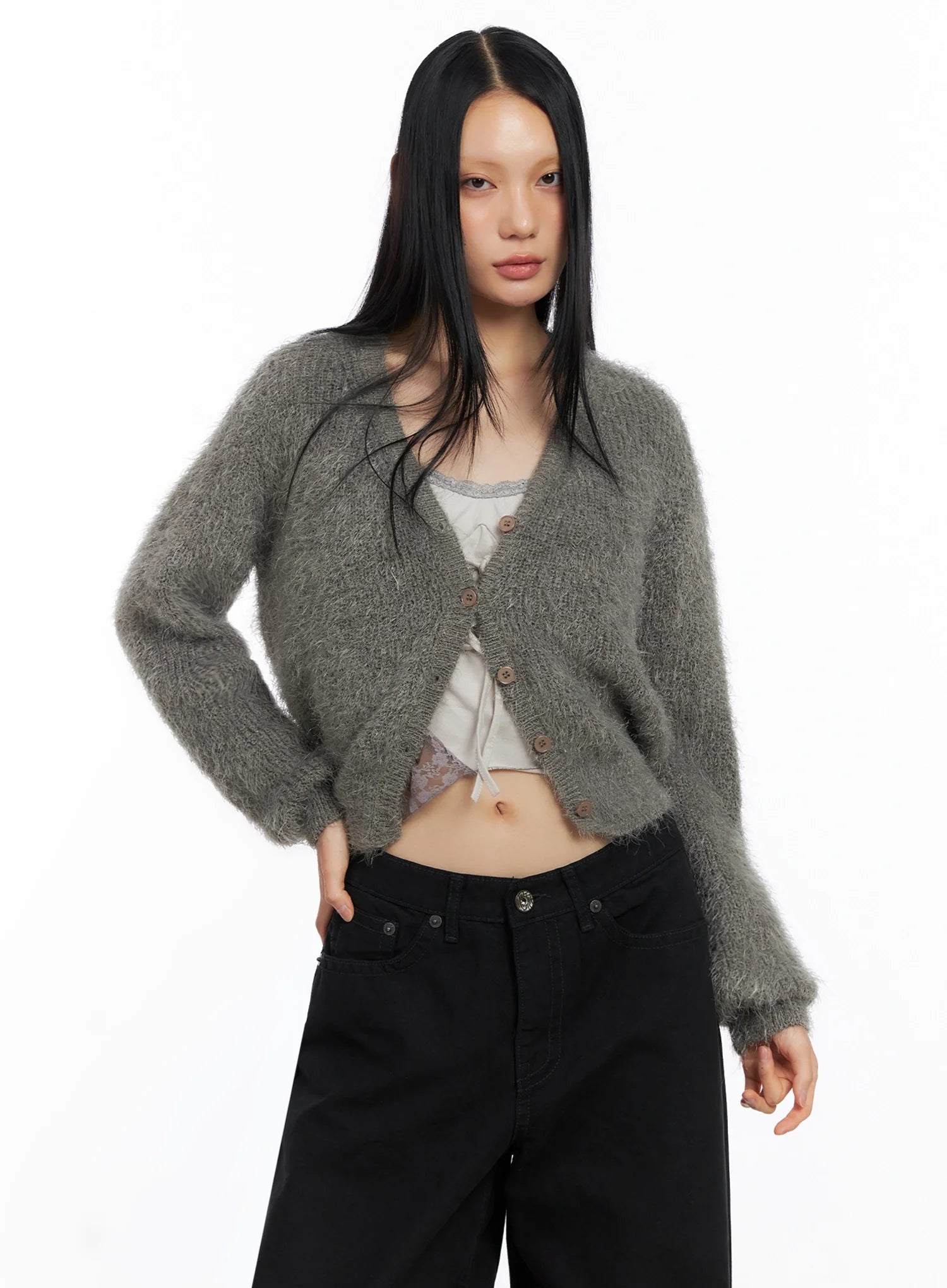 Soft Knit Buttoned Cardigan CO517