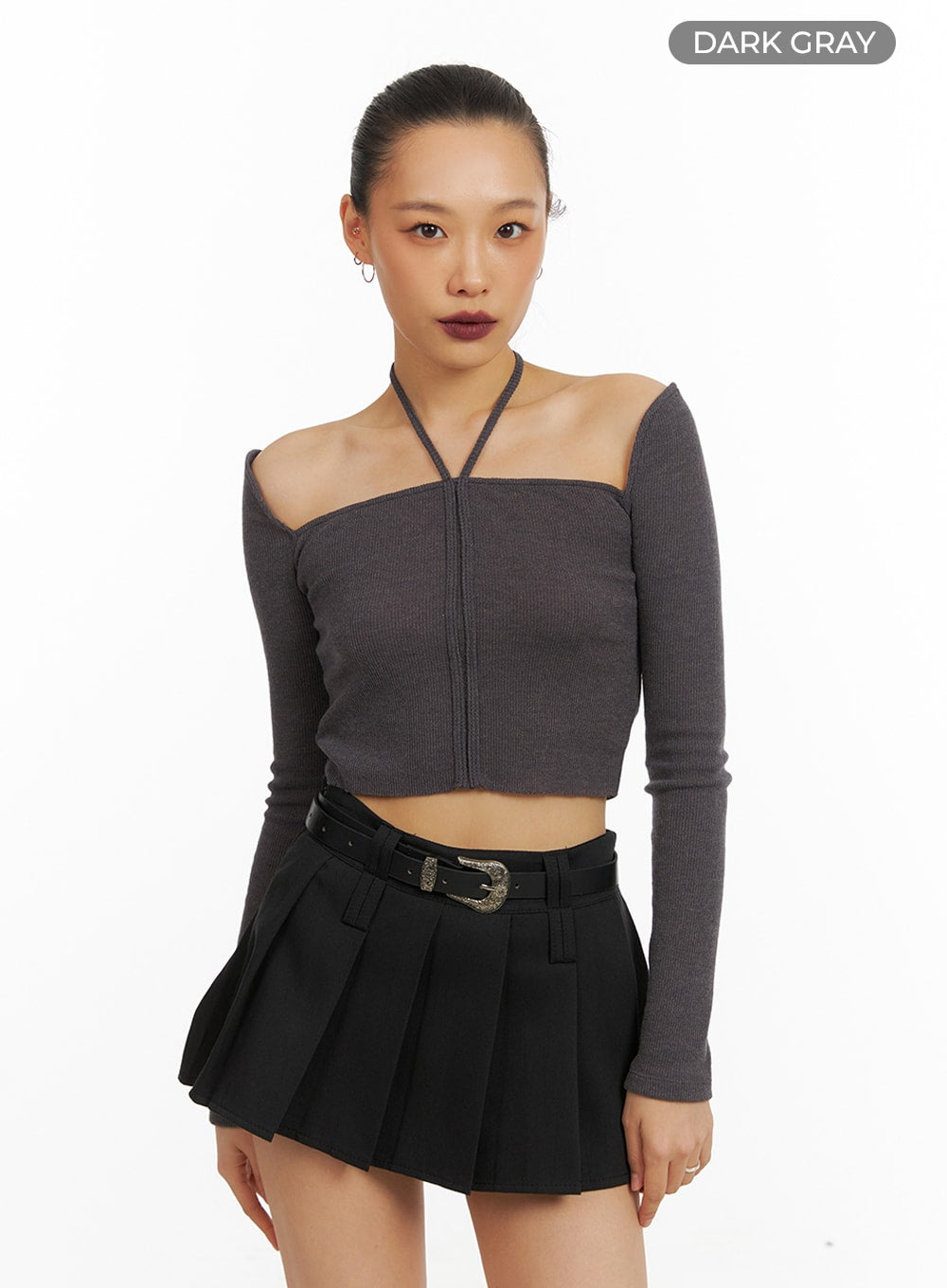 Halter Crop Long Sleeve Top IA417