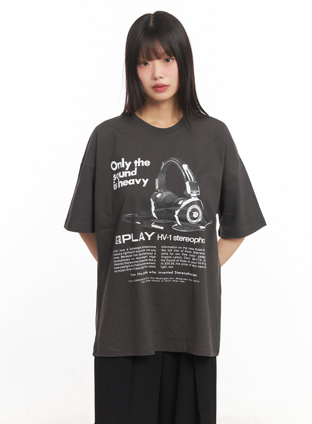 Sound Graphic Oversize T-Shirt IY502