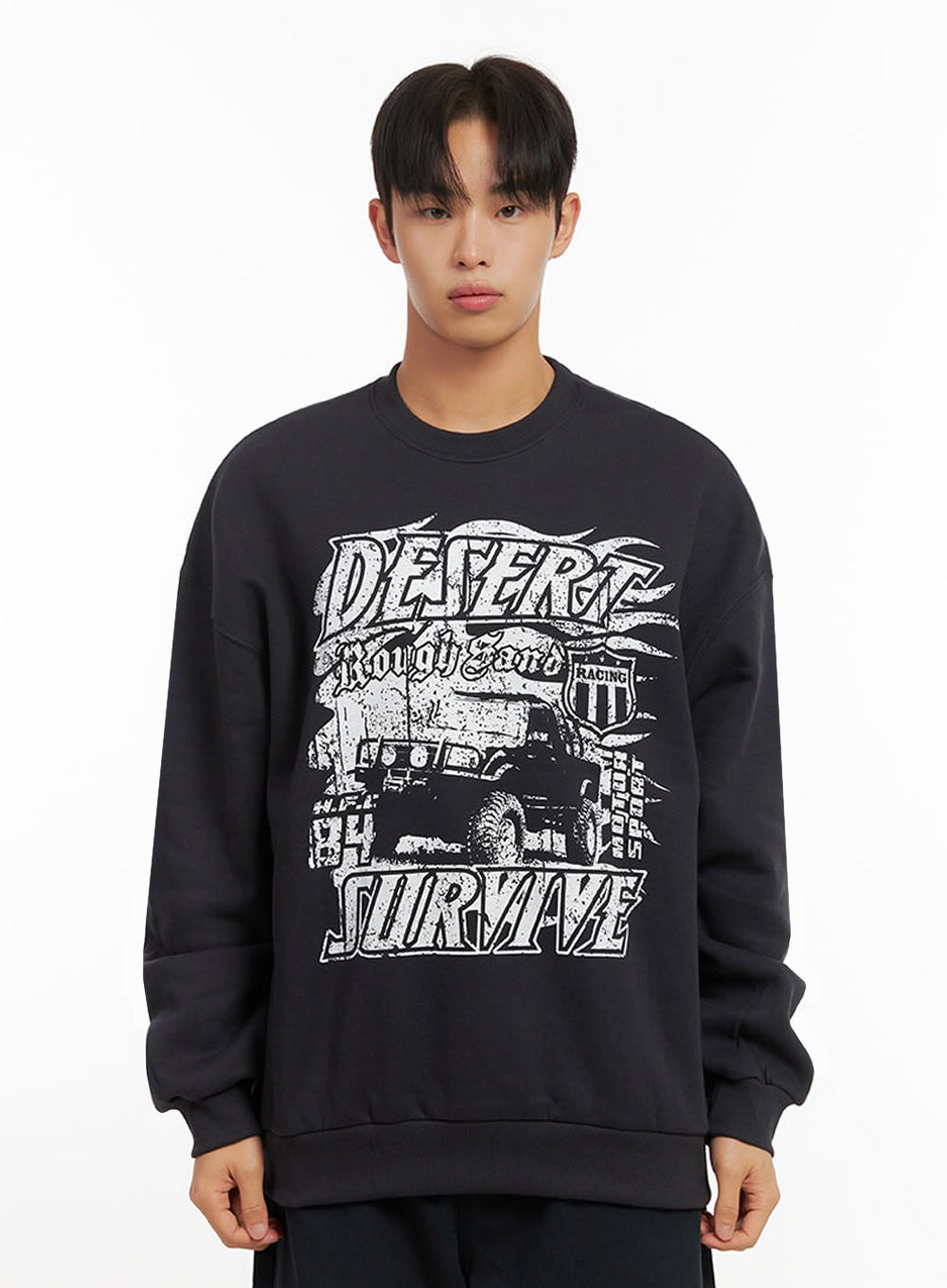 Men's Comfy Loose Fit Cotton Pullover ID413