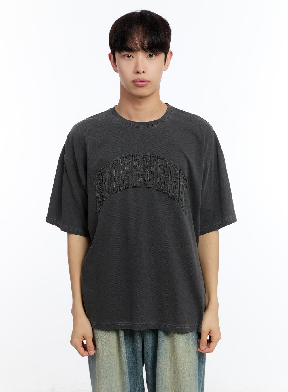 Men's Patch Washed Oversize T-Shirt IY529