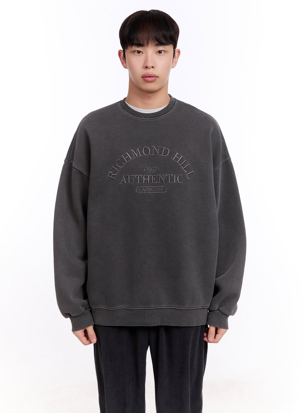 Men's Embroidered Crew Neck Sweatshirt IM512