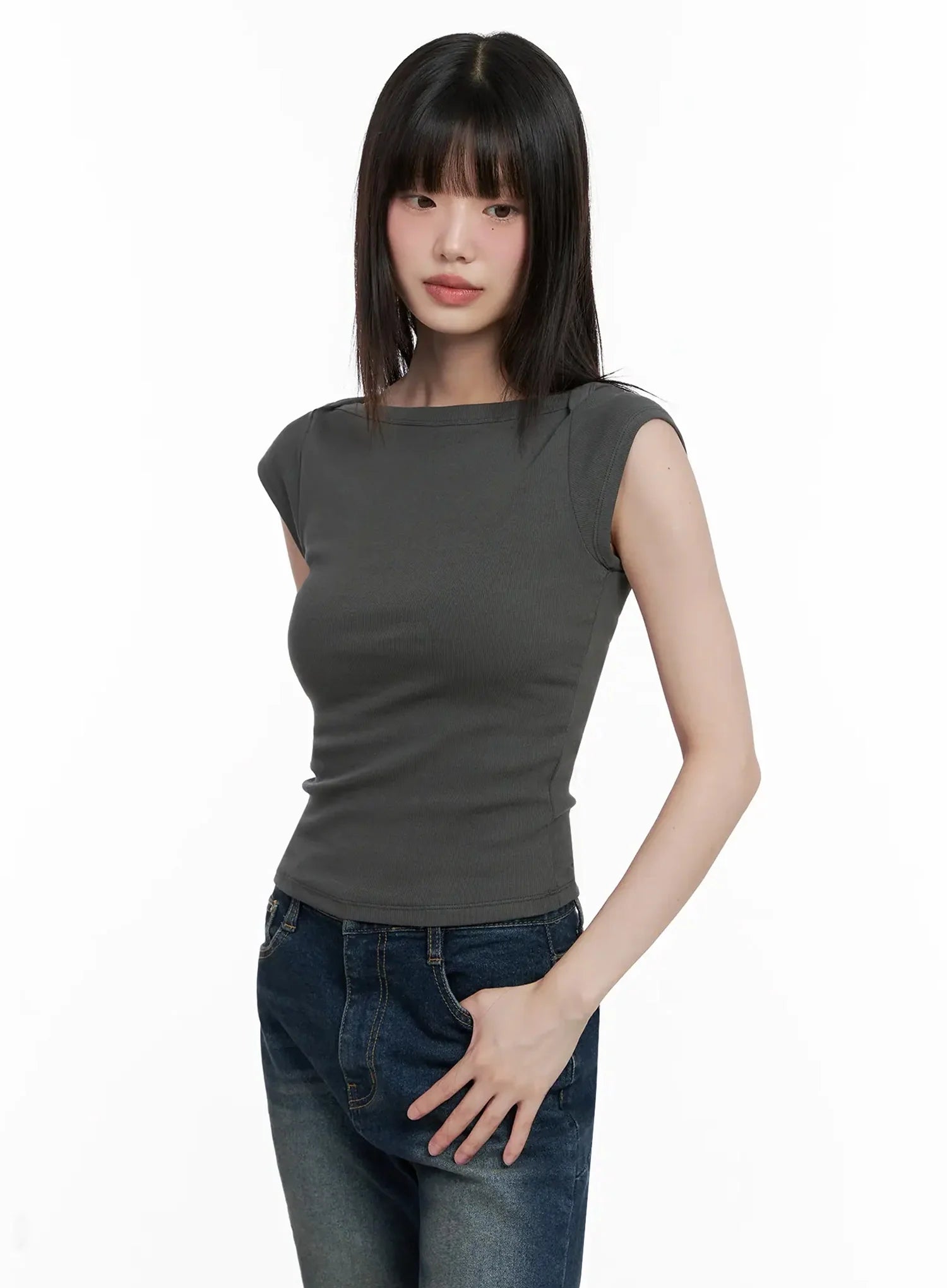 Green Ribbed Knit Top IL531