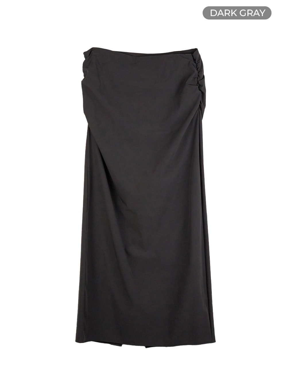 Shirred Solid Maxi Skirt IU412