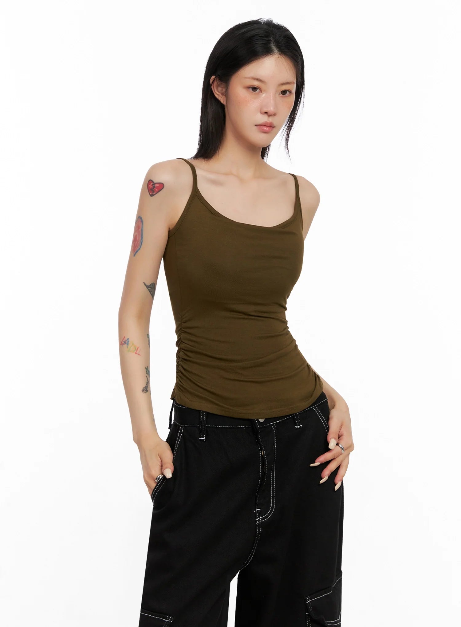 Ruche Detail Tank Top IS515