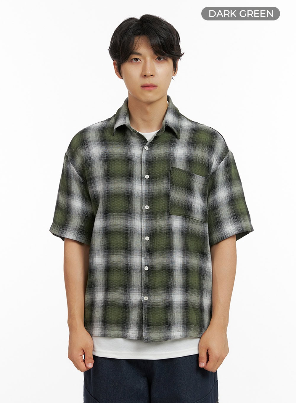 Men's Checkered Collar Shirt IG409