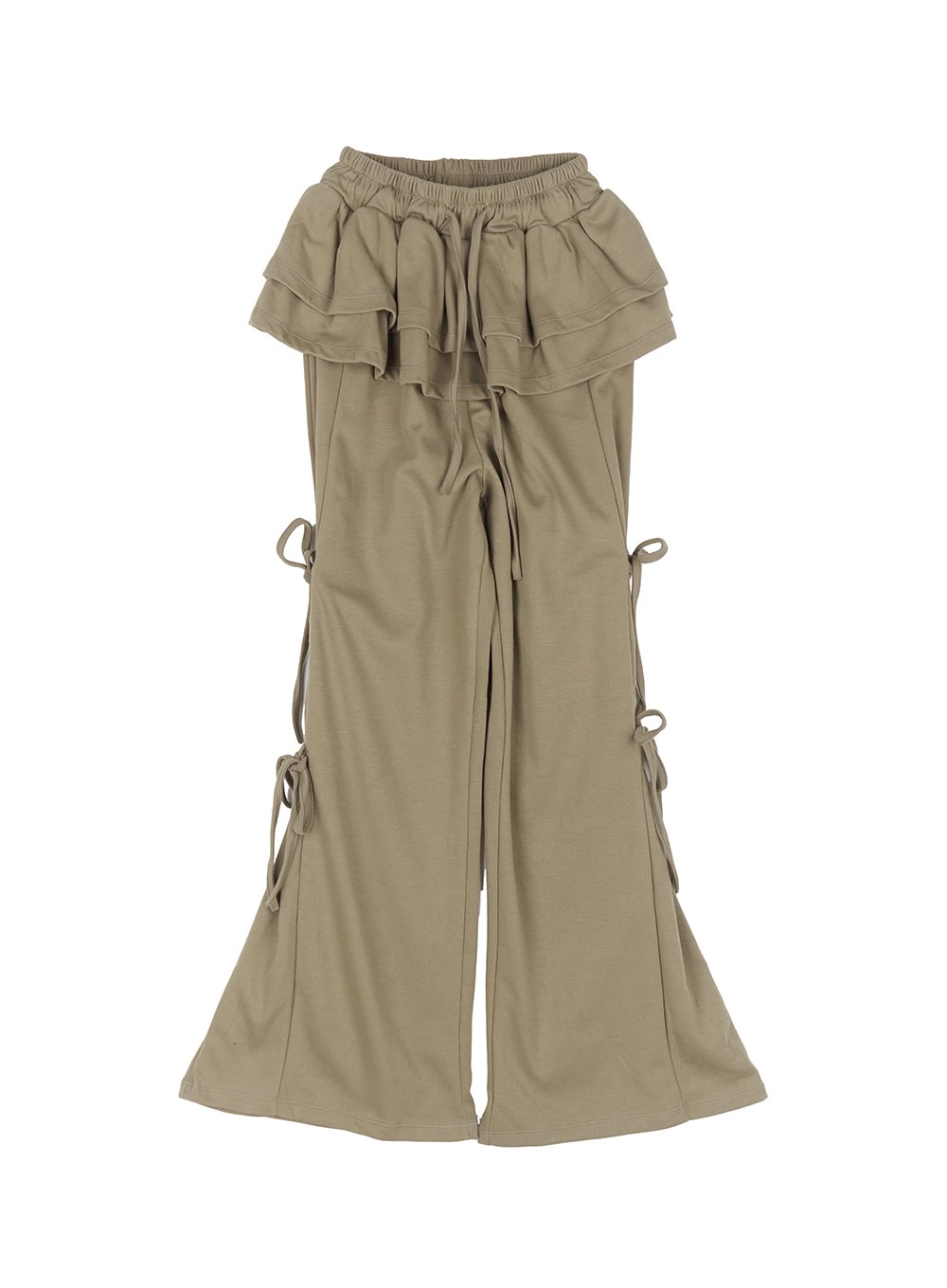 Frill Skirt-Layered Ribbon Sweatpants IY502