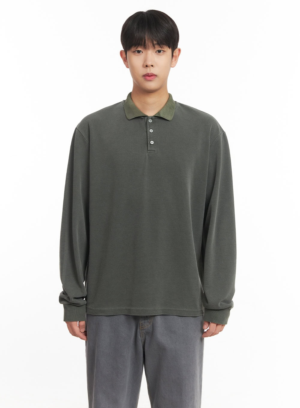 Men's Washed Cotton Collared T-Shirt IM527