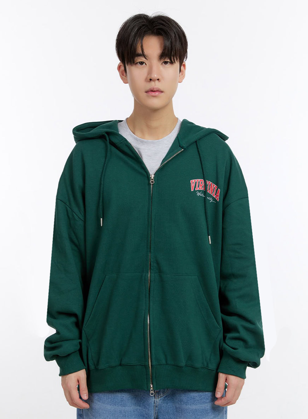 Men's Logo Zip-Up Hooded Jacket IM525
