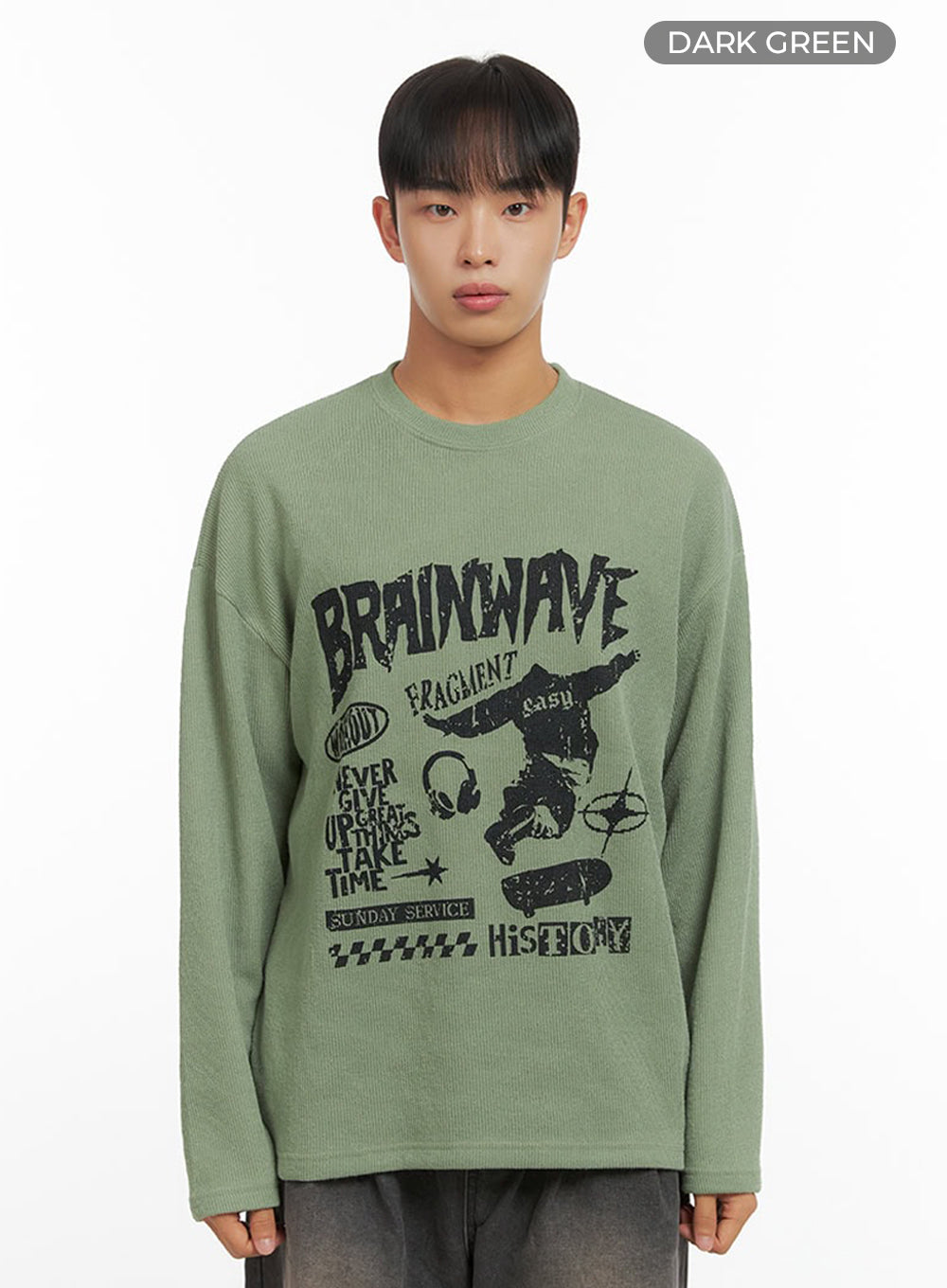 Men's Round Neck Graphic Top IO420