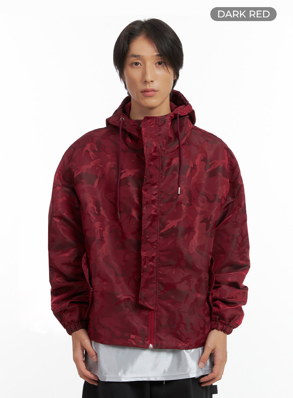Men's Camo Zip-Up Hooded Jacket IO402