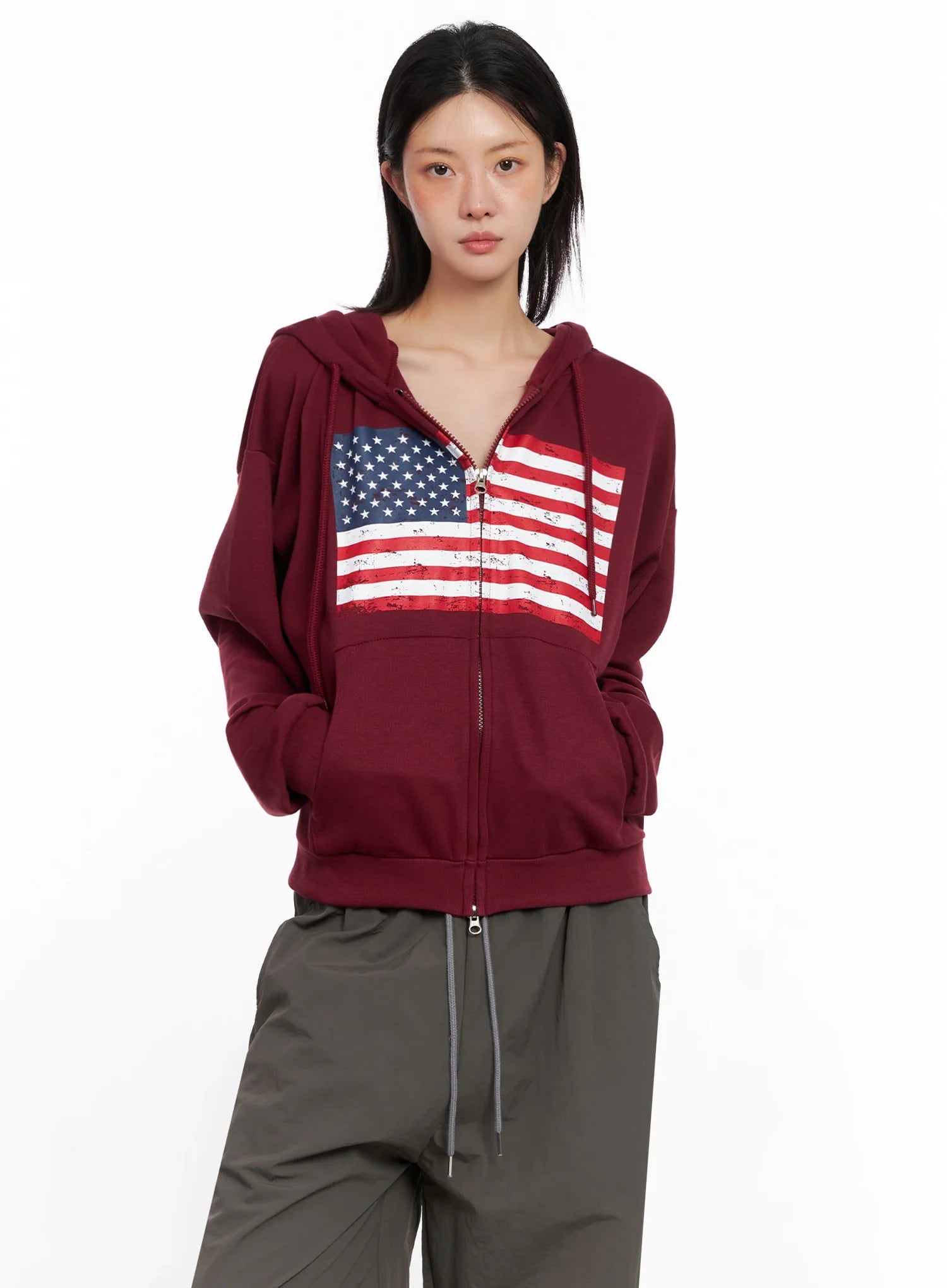 American Flag Zip-Up Hoodie IS515