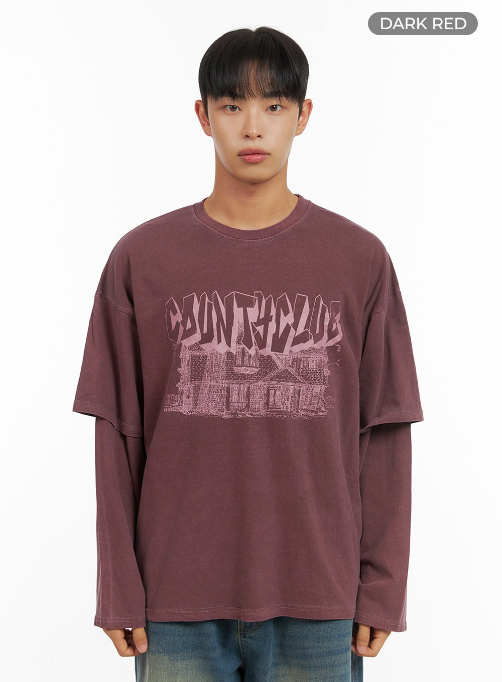Men's Cotton Graphic Layered Long Sleeve IS420