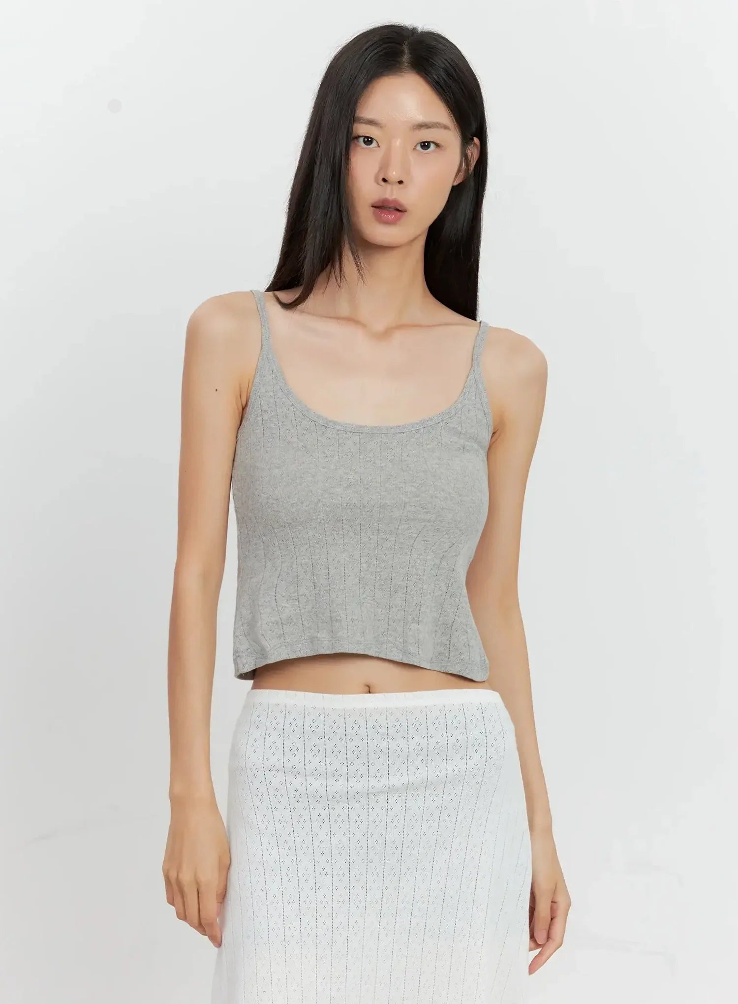 Ribbed Eyelet Tank Top IL528