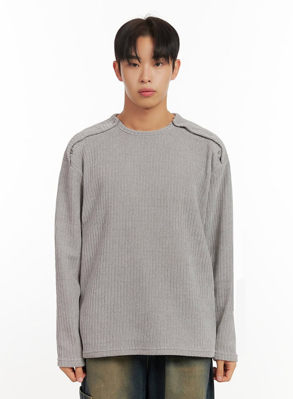 Men's Long Sleeve Solid Sweater ID406
