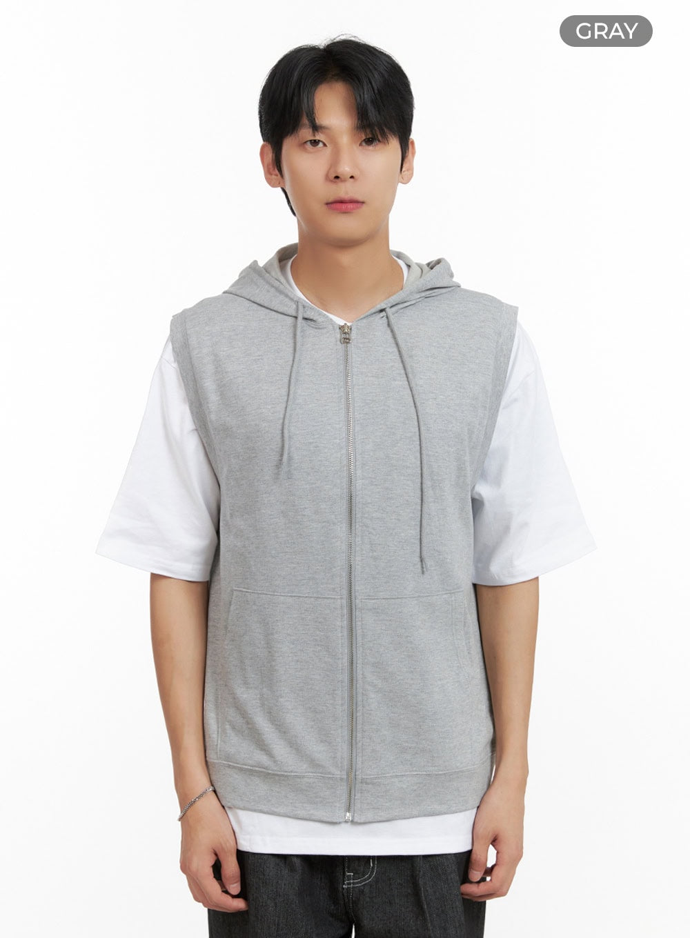 Men's Hooded Zip-Up Vest IL404