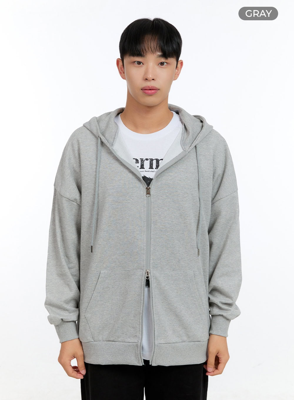 Men's Basic Two-Way Zip-Up Hoodie IG422