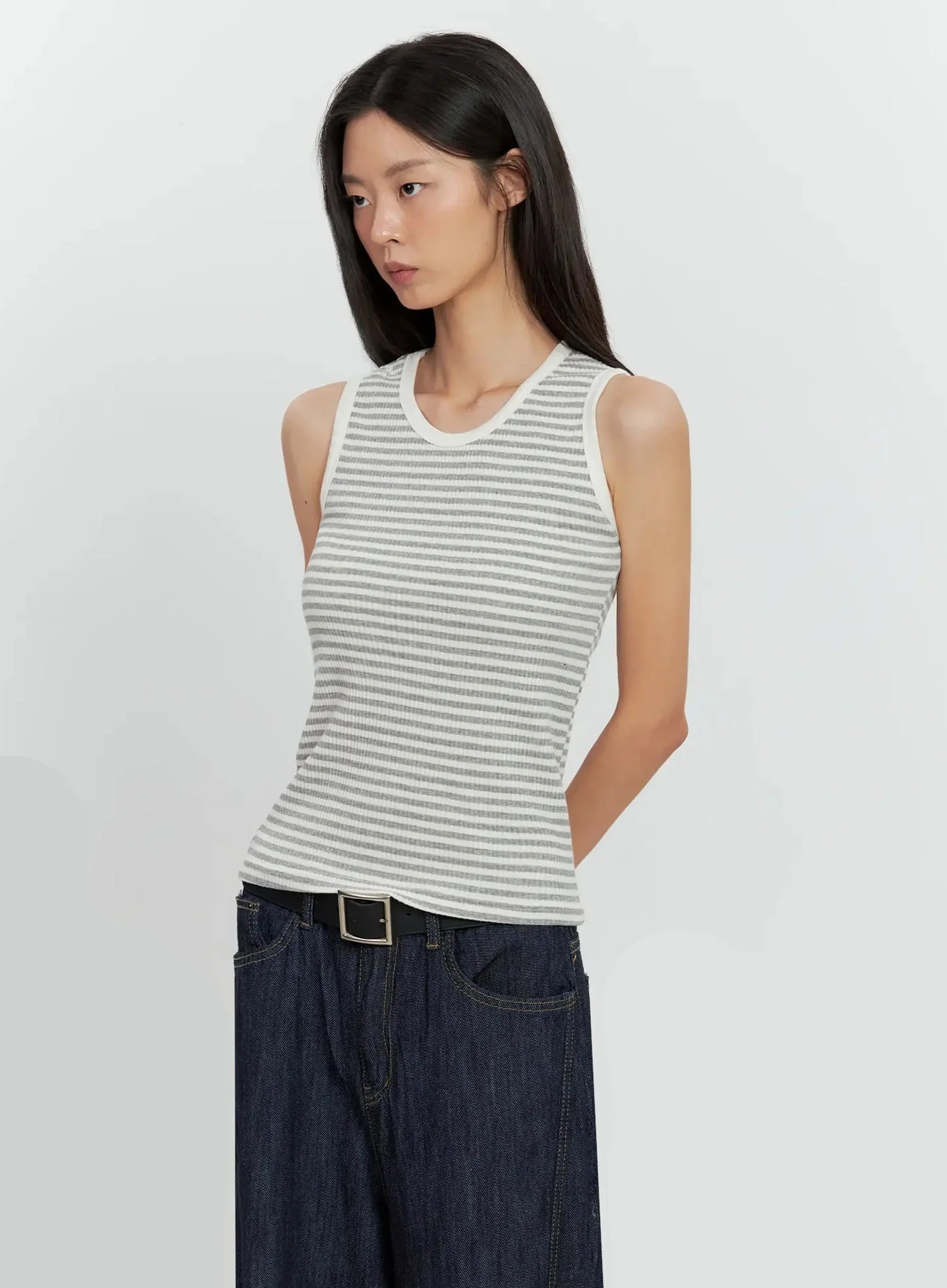 Striped Knit Tank Top IL528