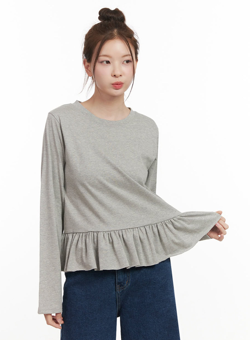 Elegant Frill Long-Sleeve Top IJ530