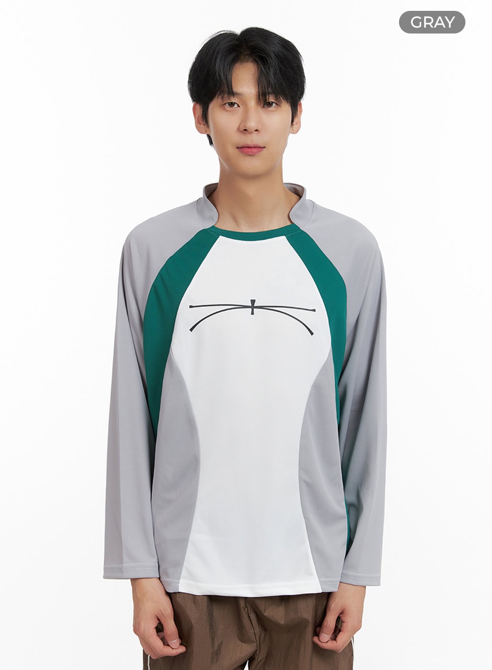 Men's Nylon Raglan Graphic Long Sleeve IL403
