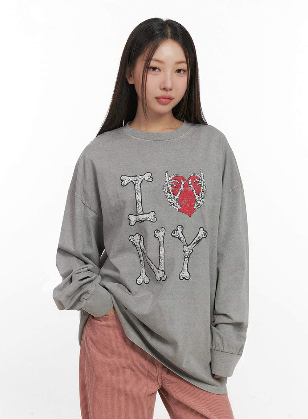 Cotton Graphic Oversize Cardigan IN415