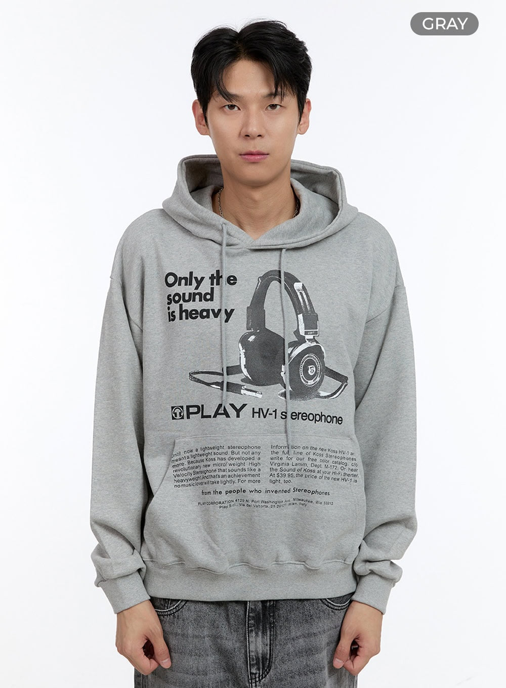 Men's Cotton Lettering Graphic Hoodie IG427