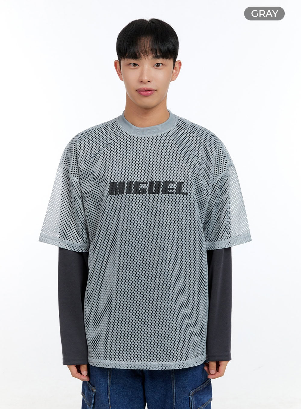 Men's Graphic Oversize Mesh T-shirt IG409