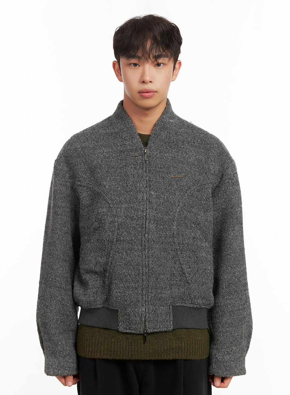 Men's Knitted Bomber Jacket ID427