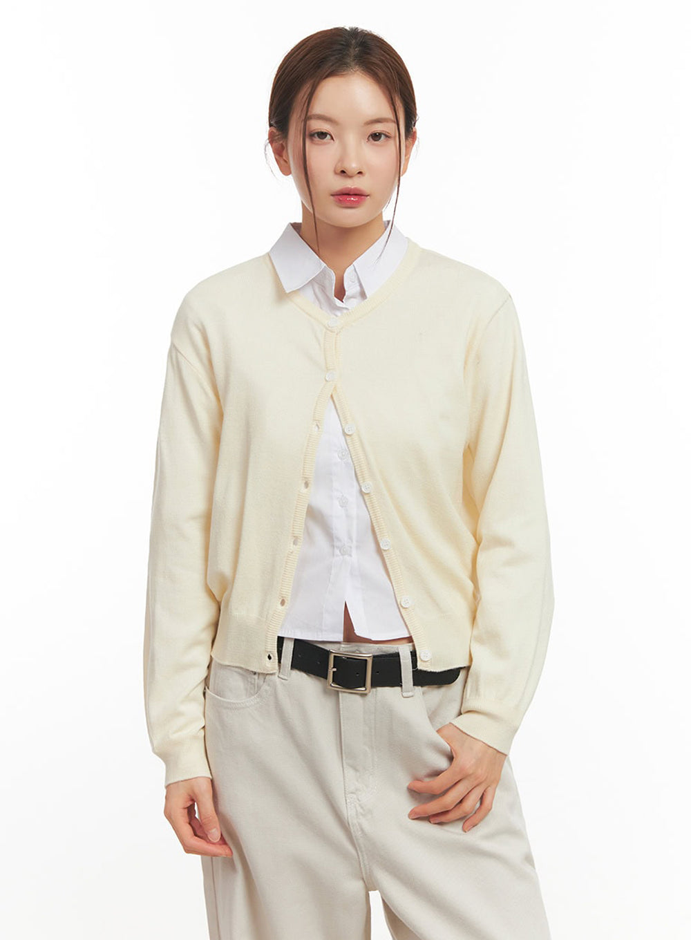 Classic Round Neck Cardigan IM513