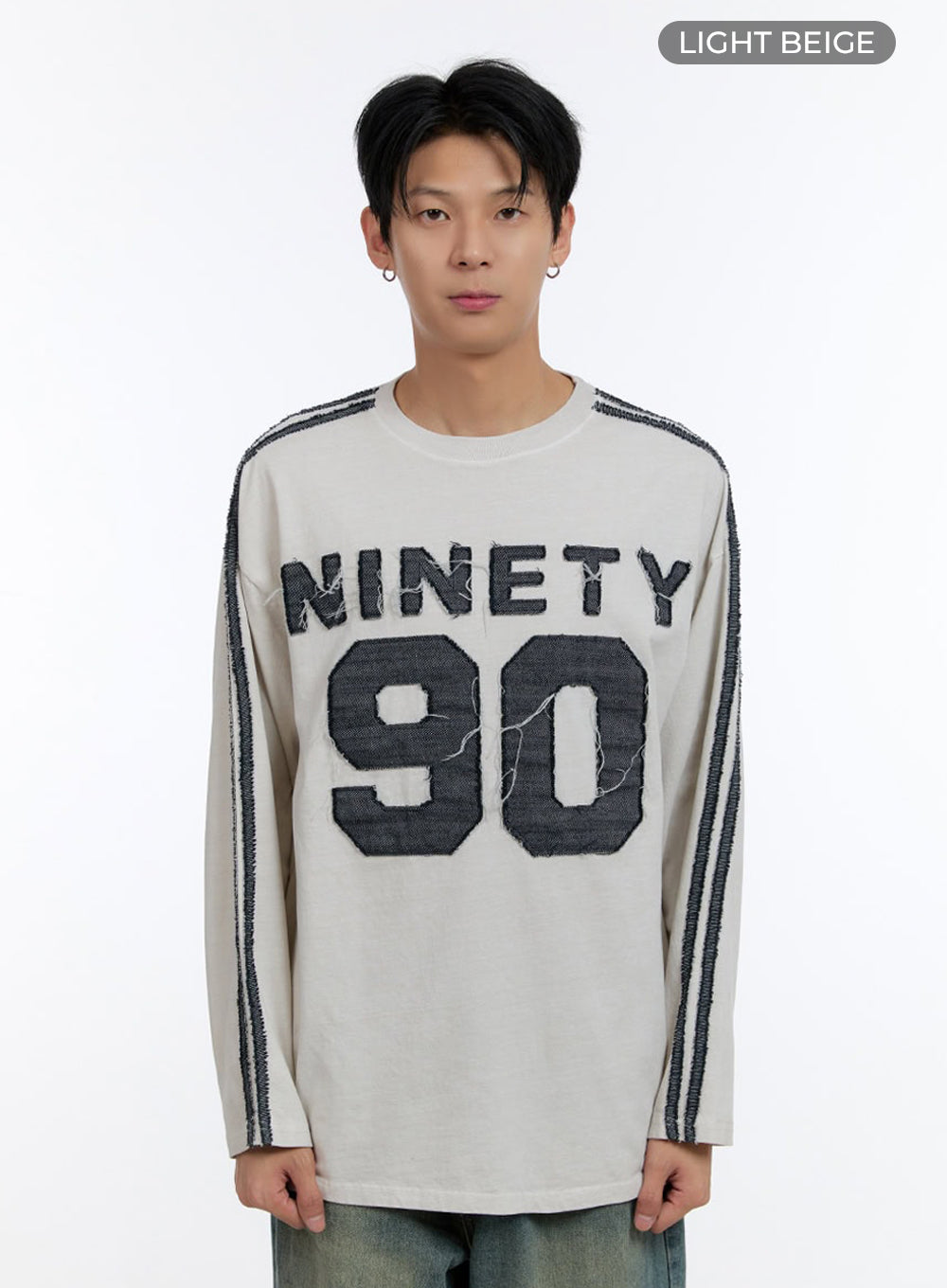 Men's Patchwork Round Neck Long Sleeve Shirt IO428