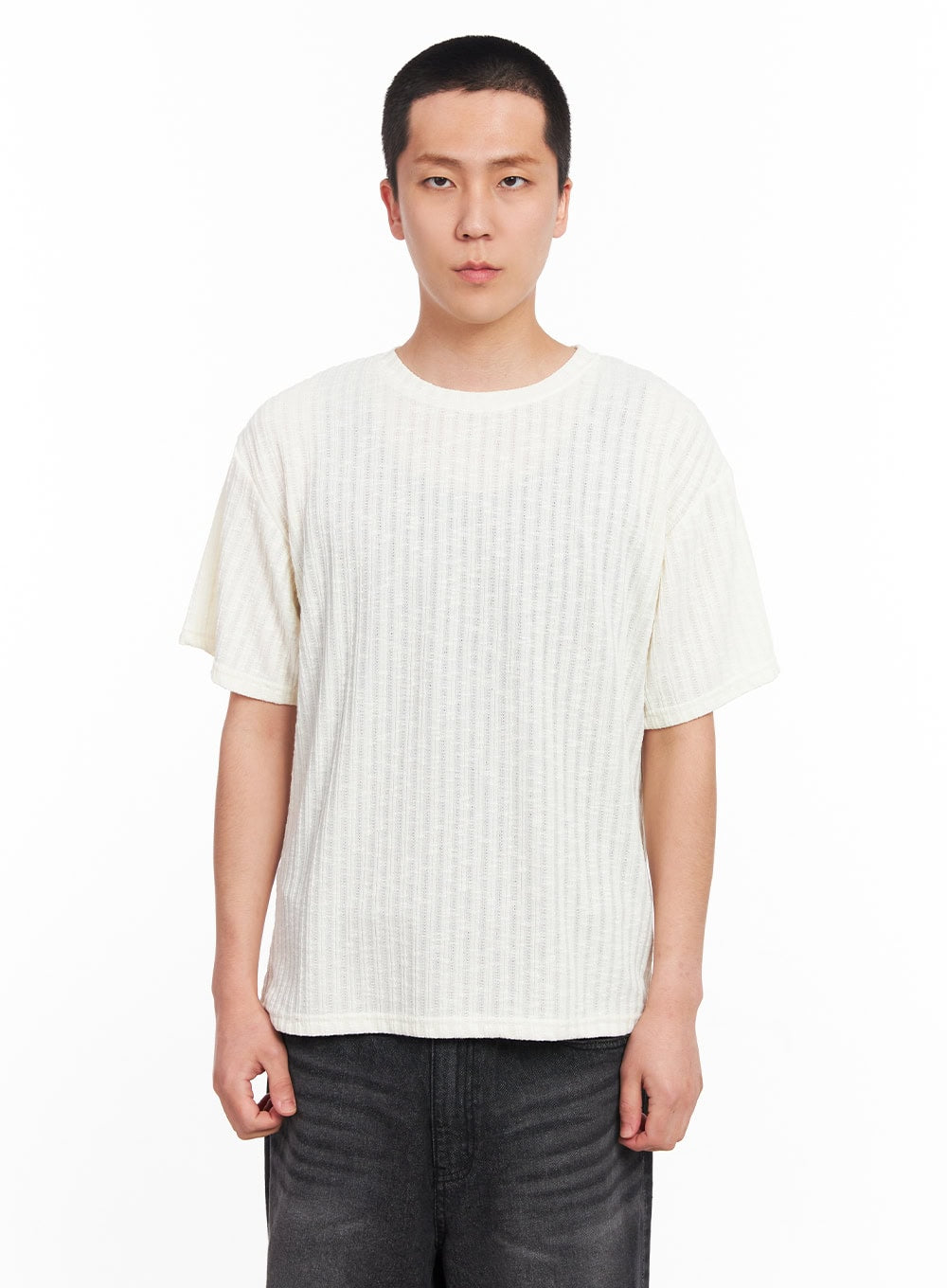 Men's Knit Ribbed T-Shirt IU503