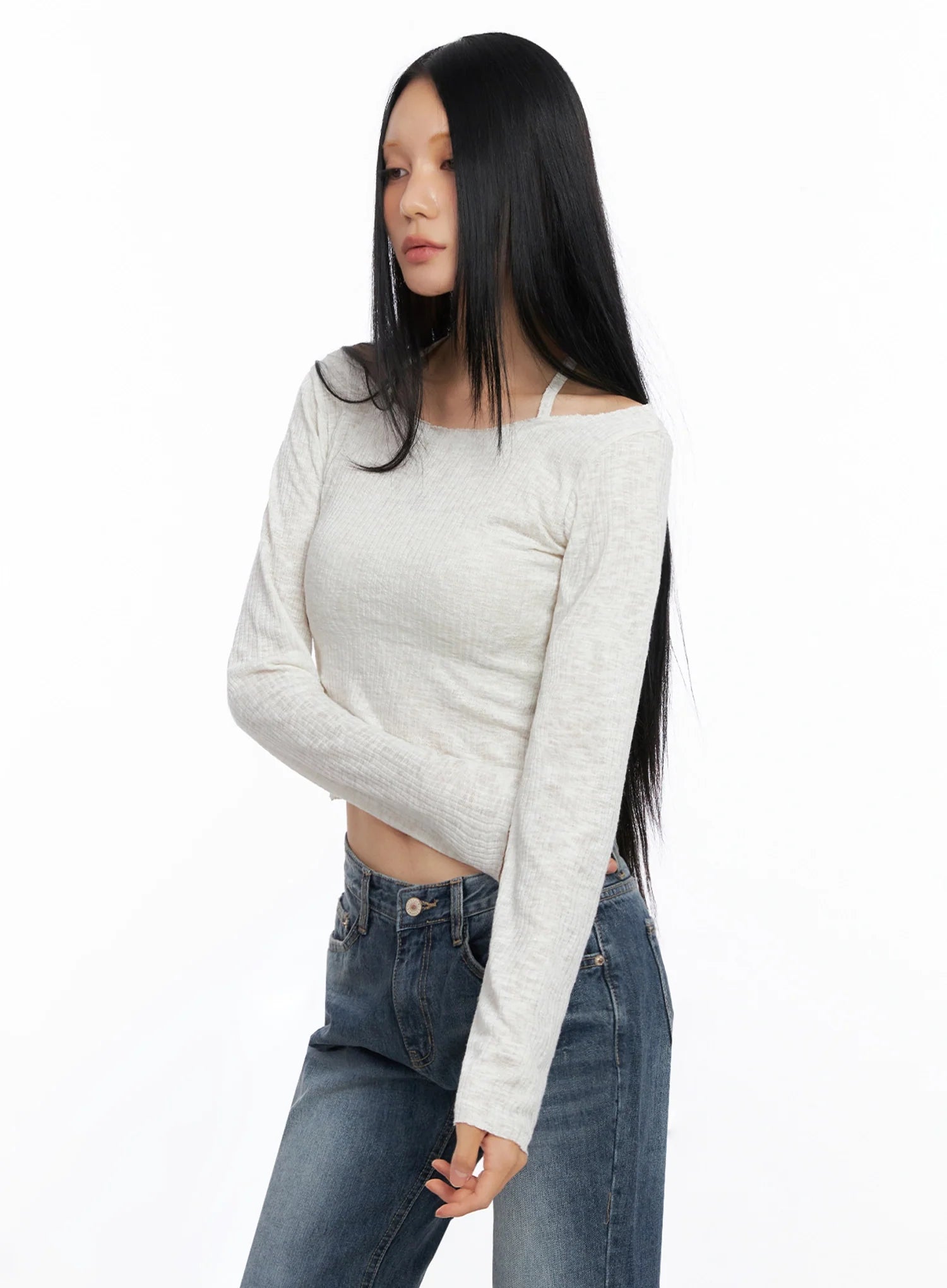 Ribbed Halterneck Top CO516