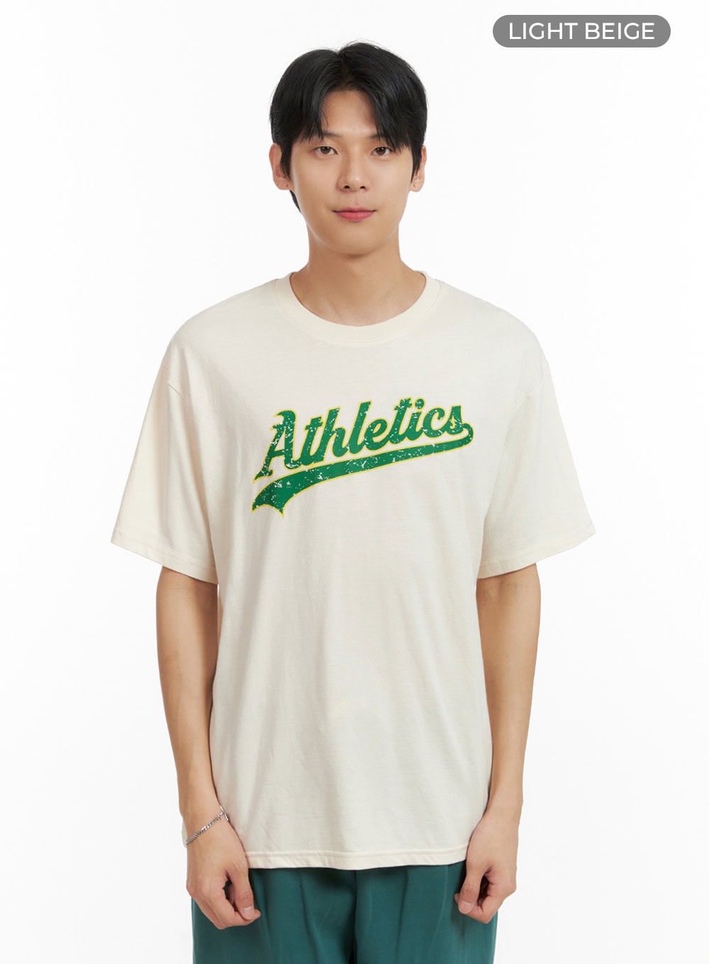 Men's Round Neck Graphic Cotton Tee IL404