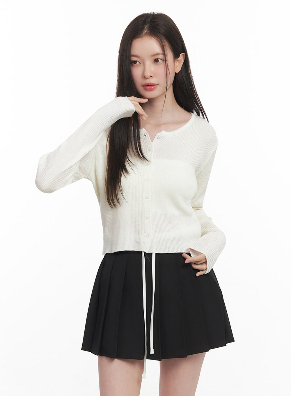 Knit Buttoned Cardigan IY513