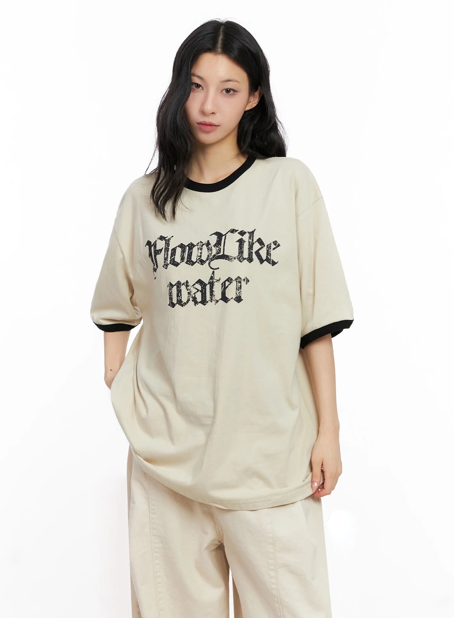 Oversized Gothic Graphic Print Tee IG508