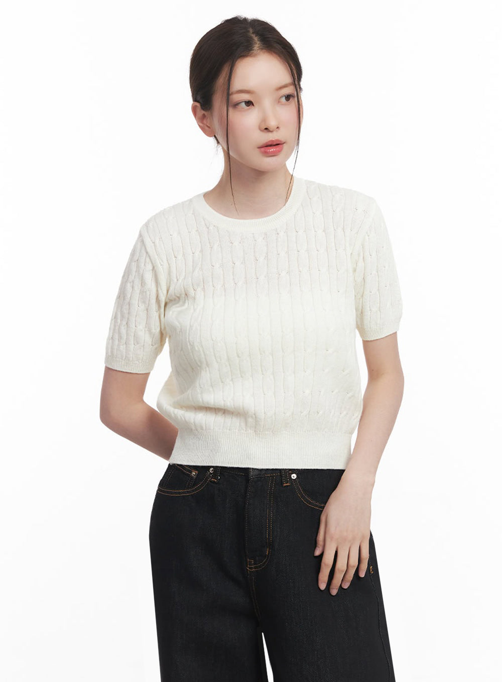 Cable-Knit Crop Top IY513