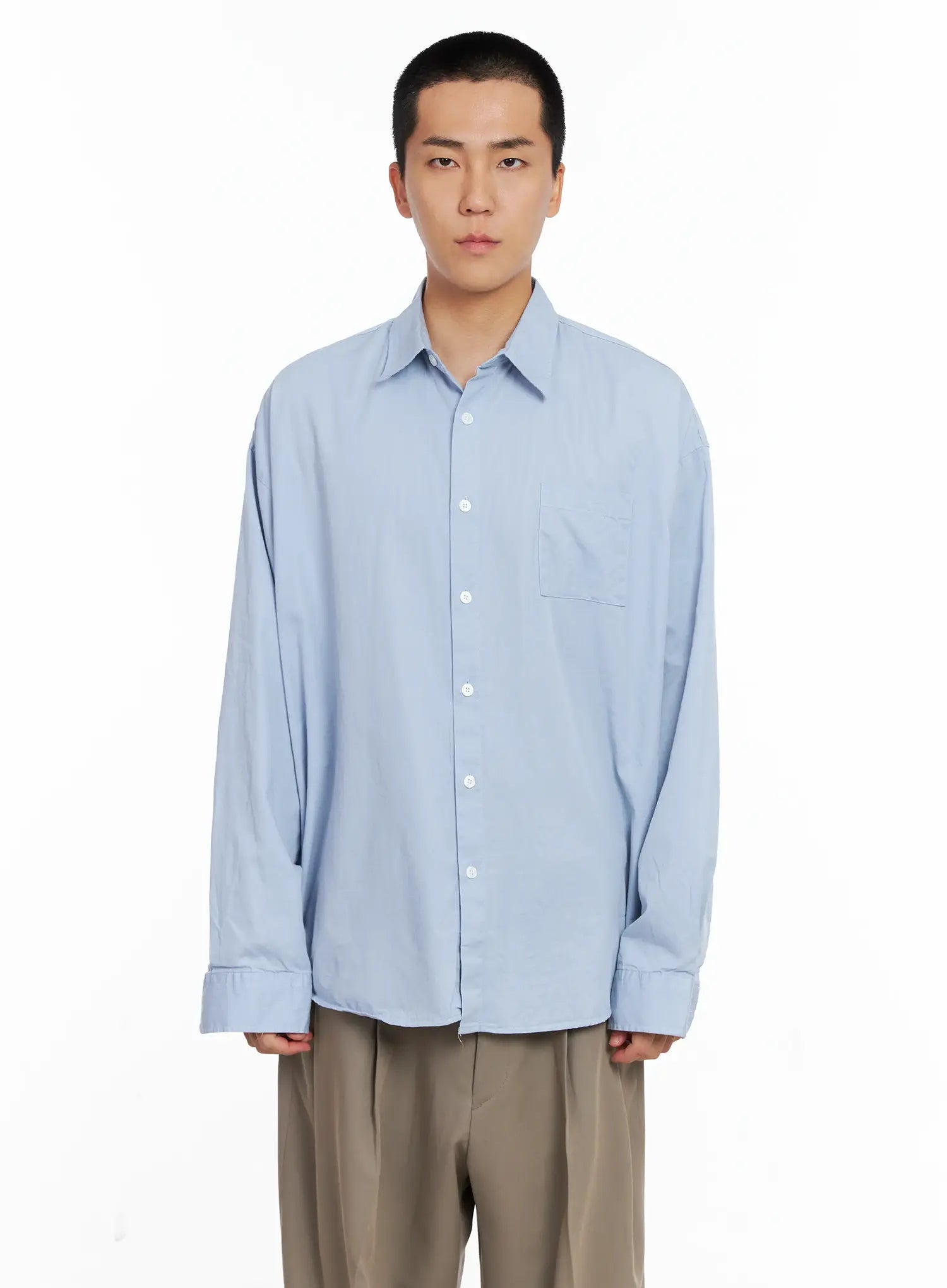 Men's Classic White Button-Up Shirt IS502