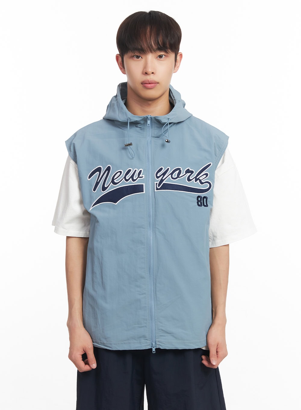 Men's New York Graphic Hooded Vest IA518