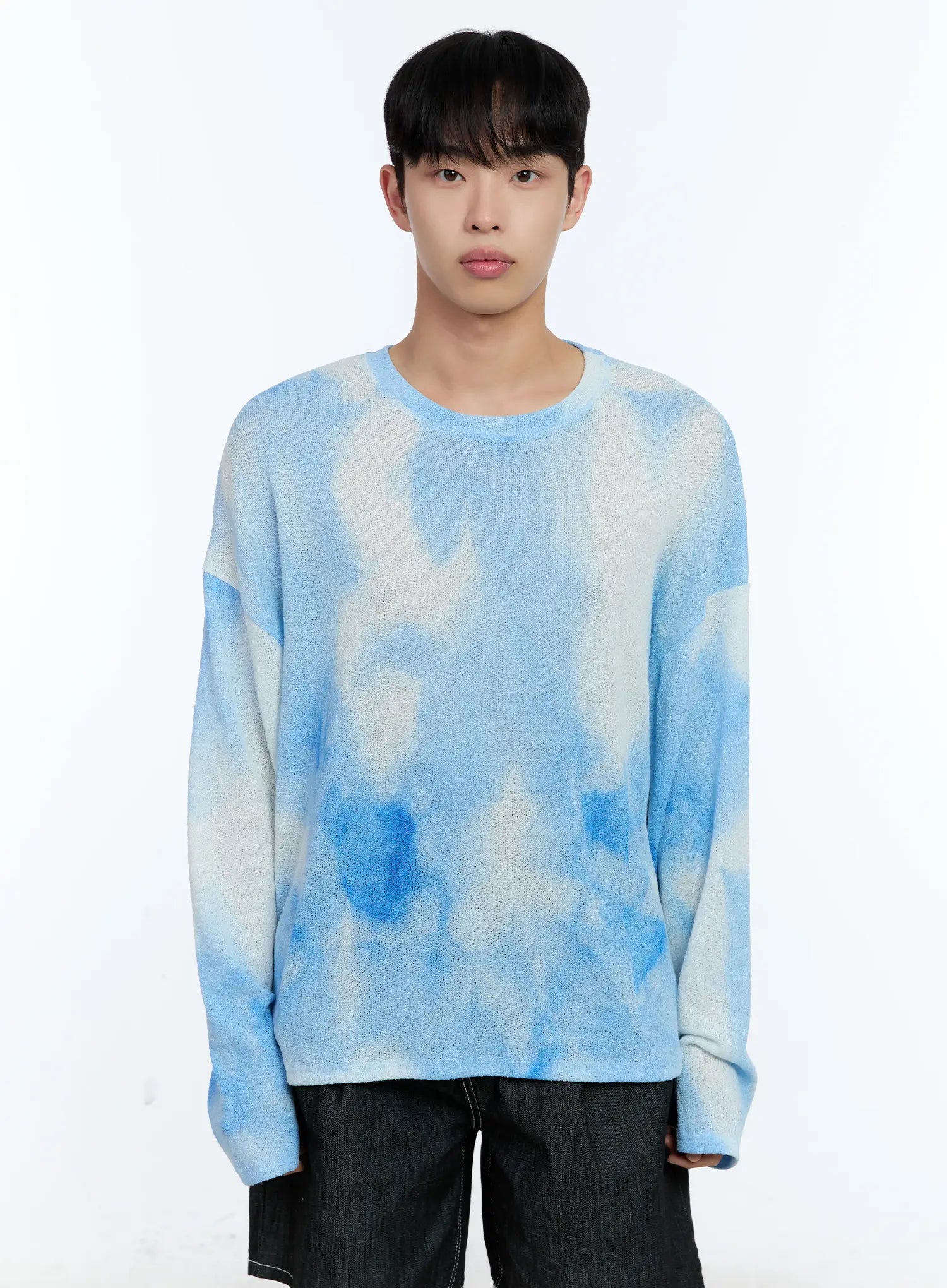 Men's Galaxy Gradient Knit Long Sleeve Tee IL517