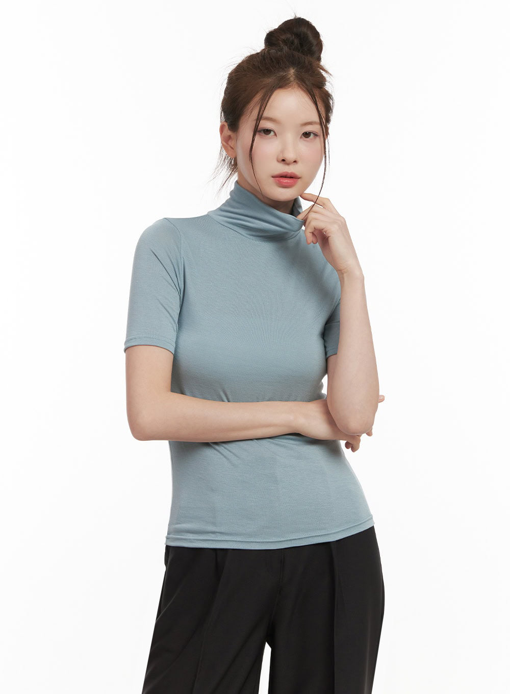 Essential Turtle Neck Short Sleeve Top IF505