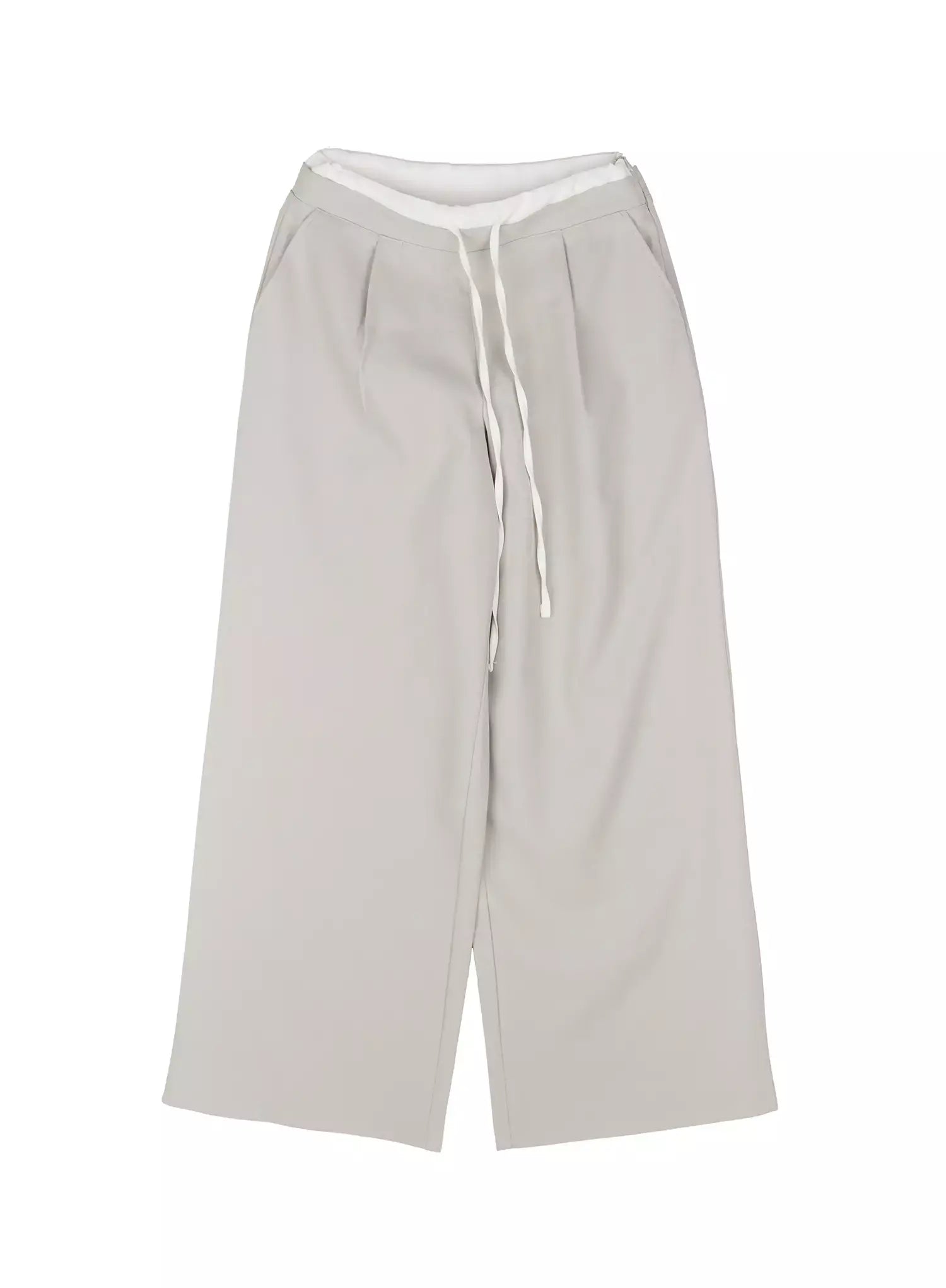 Layered Pintuck Wide-Leg Pants IU512