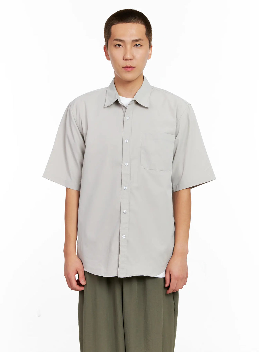 Men's Short-Sleeve Button-Up IG511
