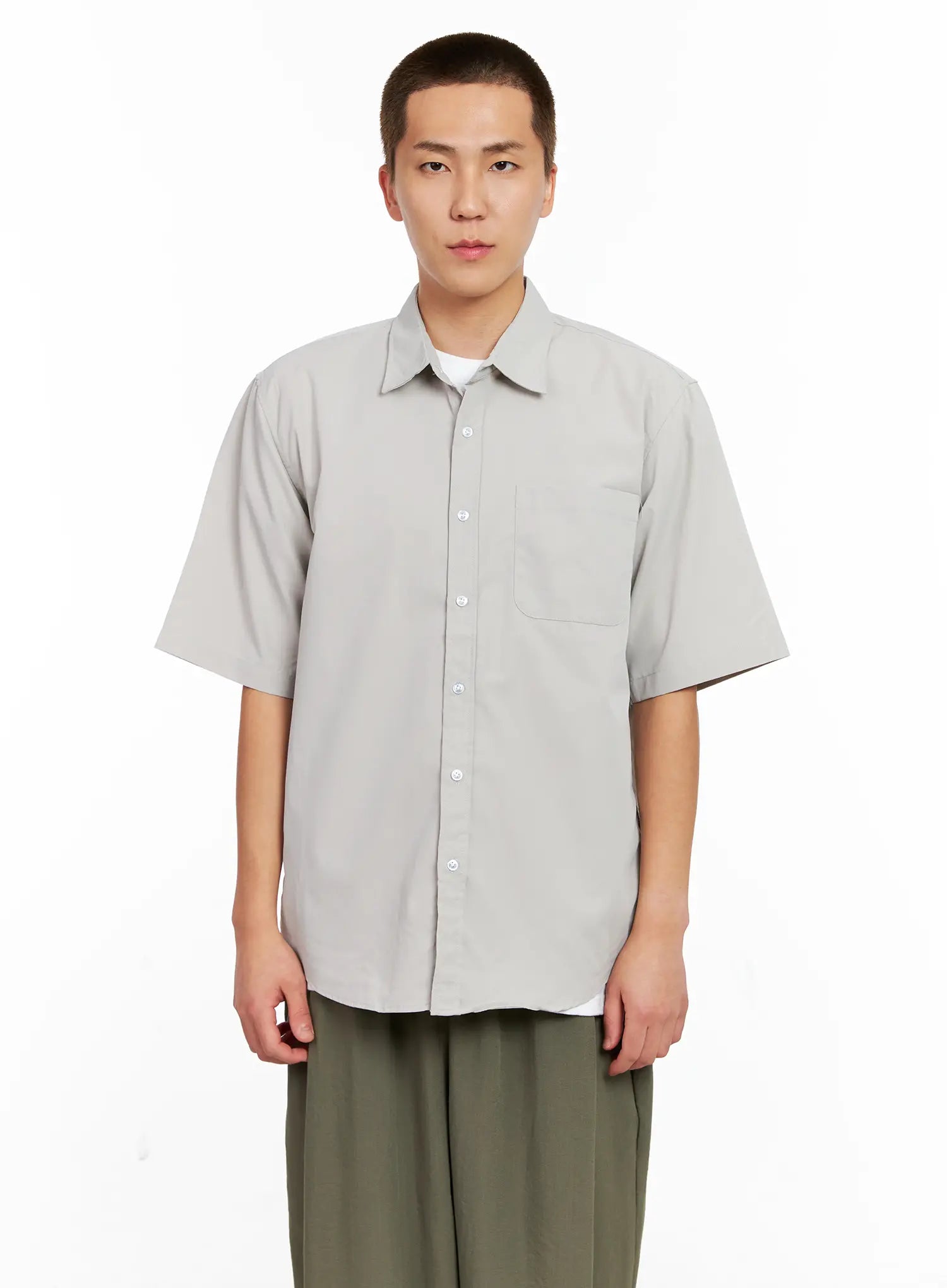 Men's Short-Sleeve Button-Up IG511