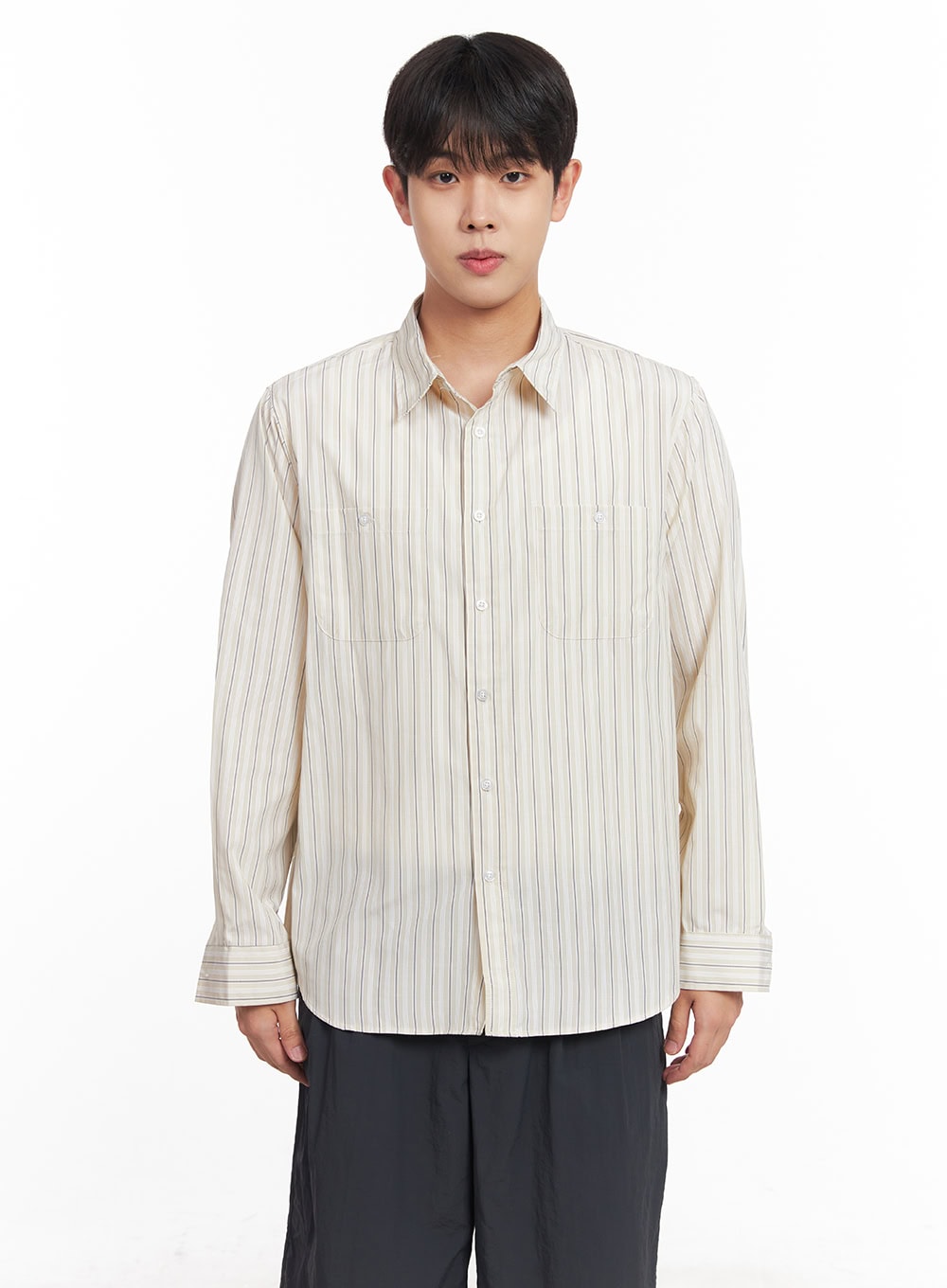 Men's Striped Collared Shirt IY522