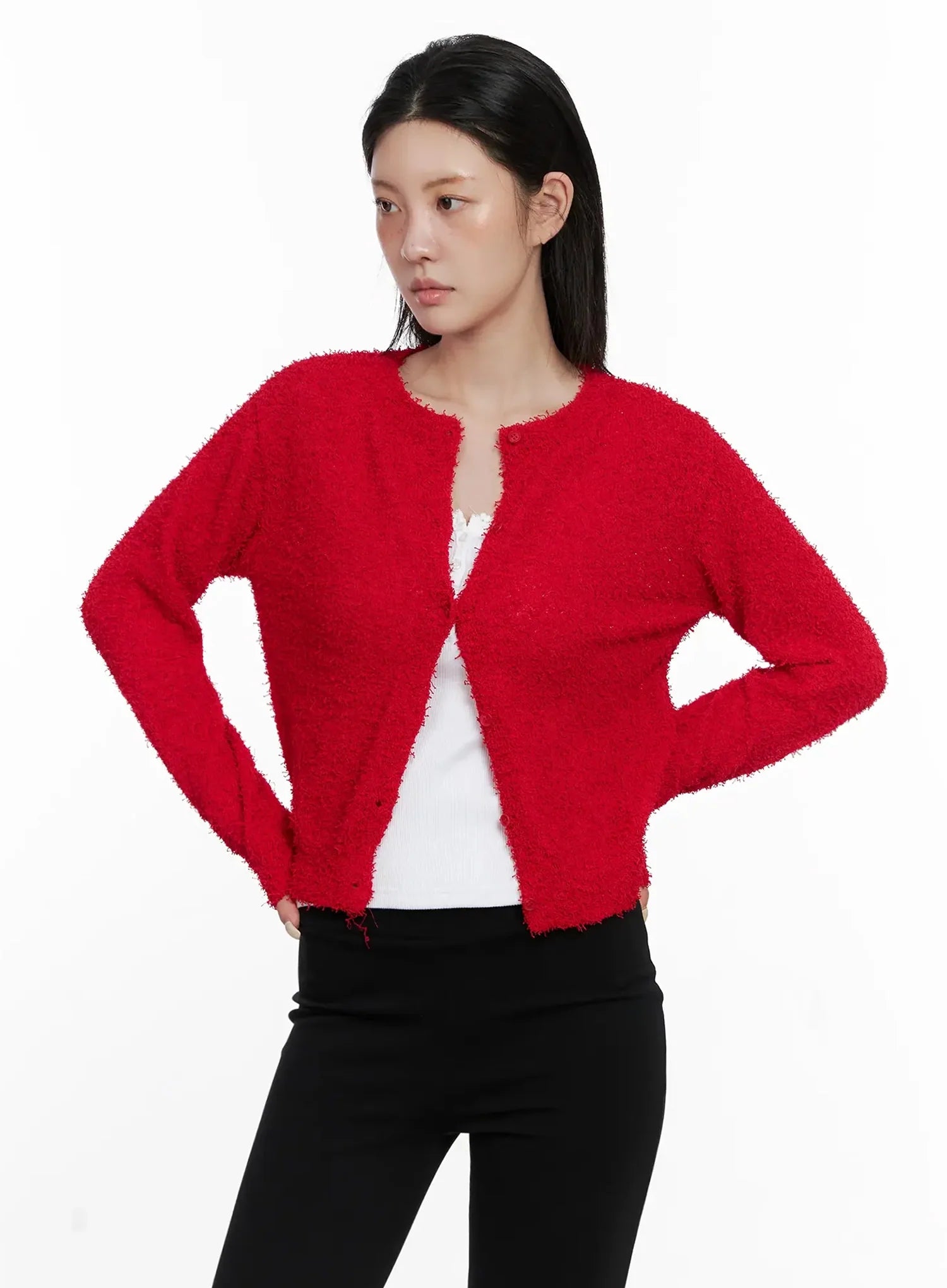 Textured Knit Cardigan IS508