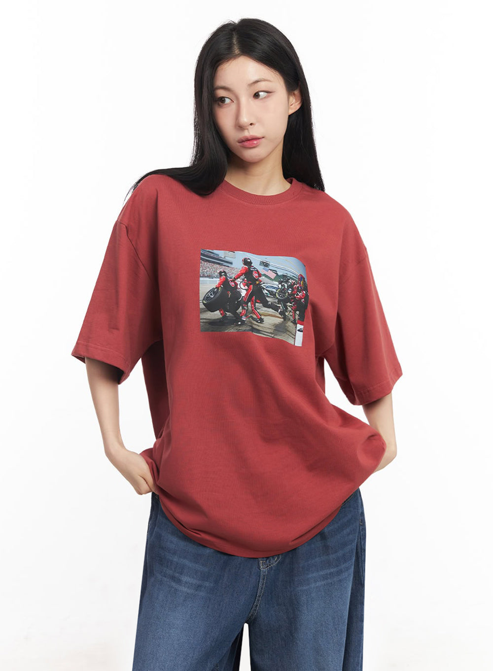 Casual Cotton Graphic Oversize T-Shirt IY529