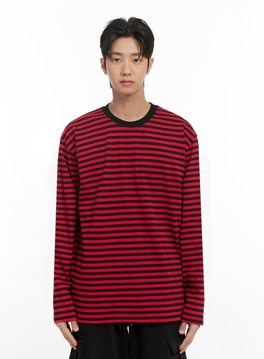 Men's Striped Long Sleeve Tee ID406