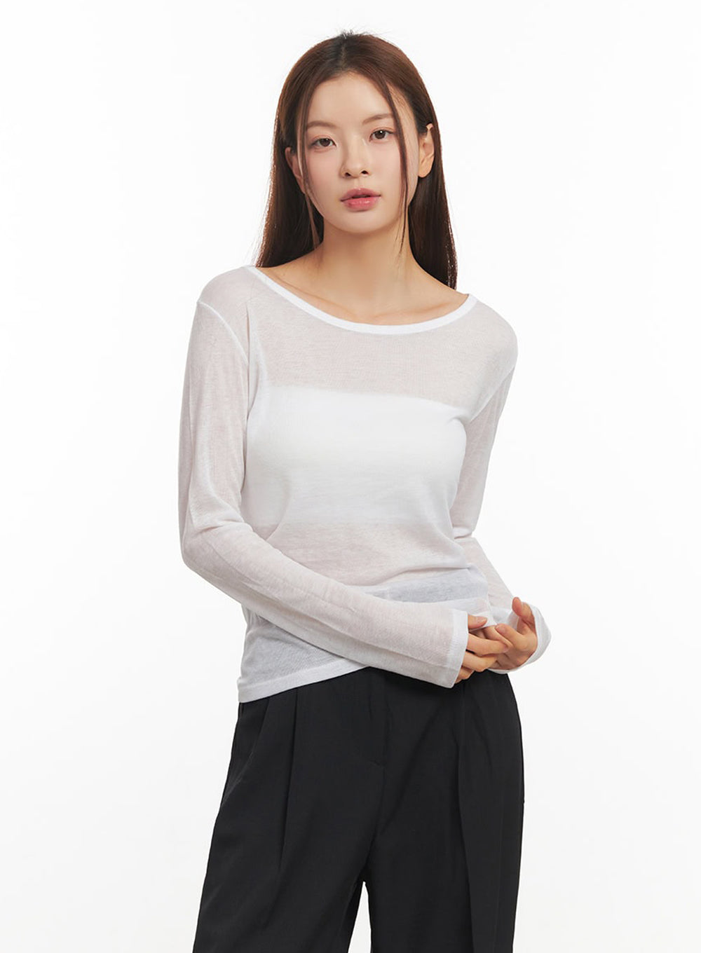 Essential Sheer Long-Sleeve Top IM524