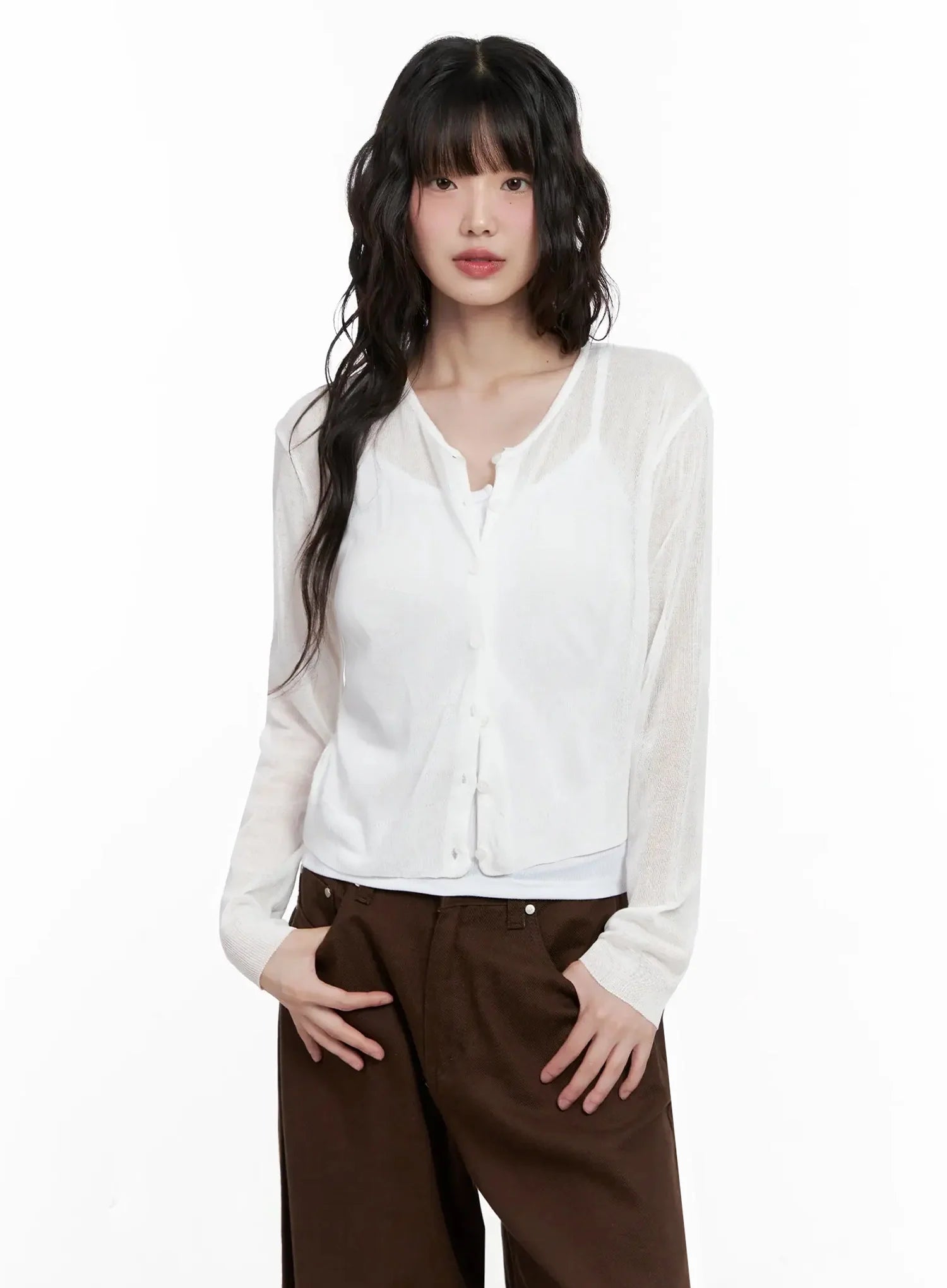 Brown Sheer Cardigan IL531